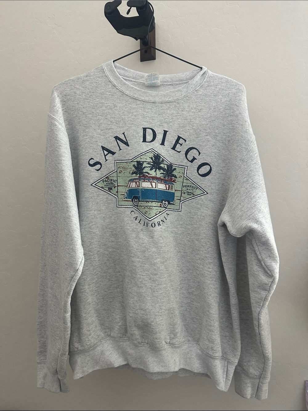 San Diego California Grey Graphic Crewneck Sweatshirt